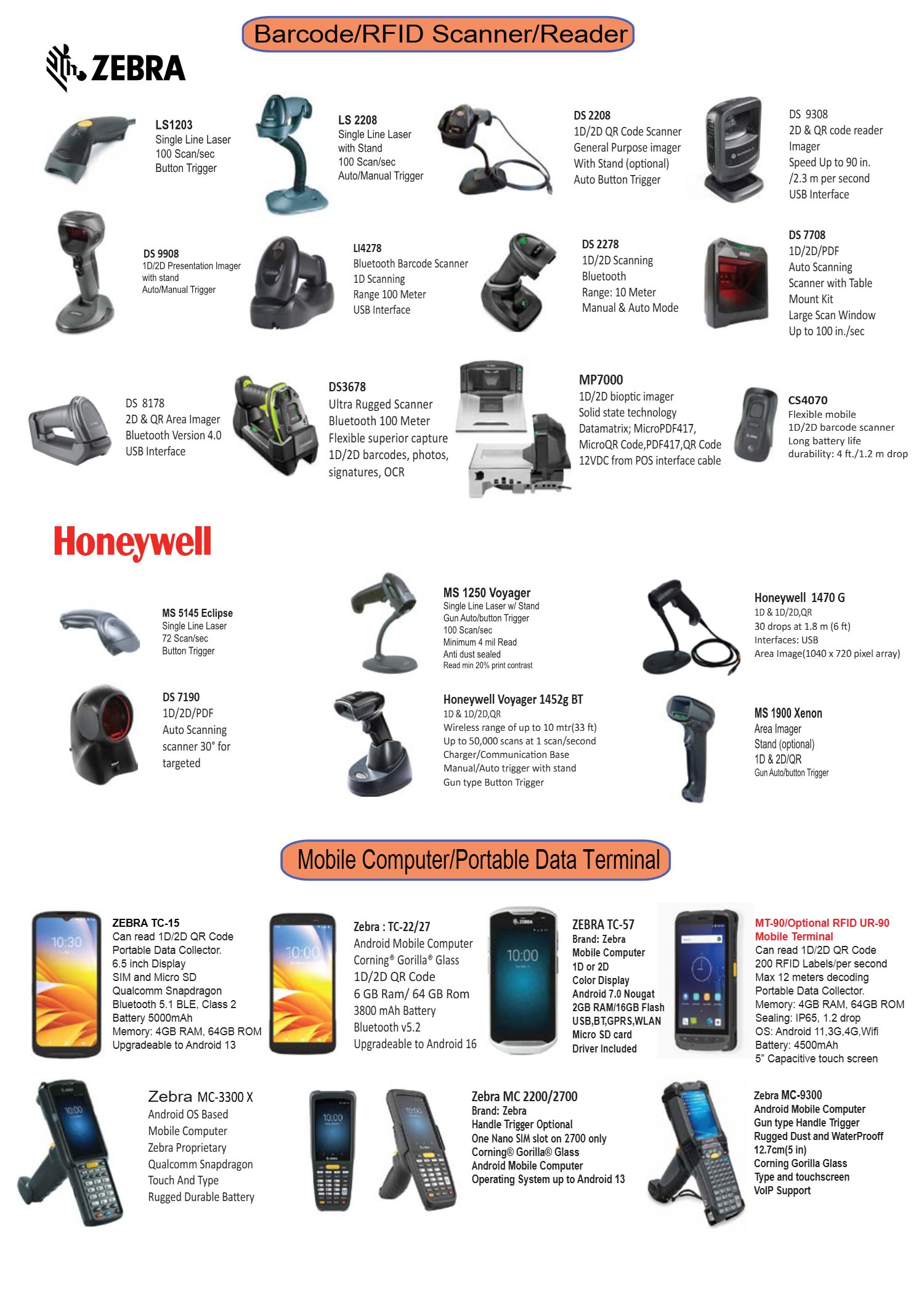 Catalogue page 7: Scanners and mobile computers